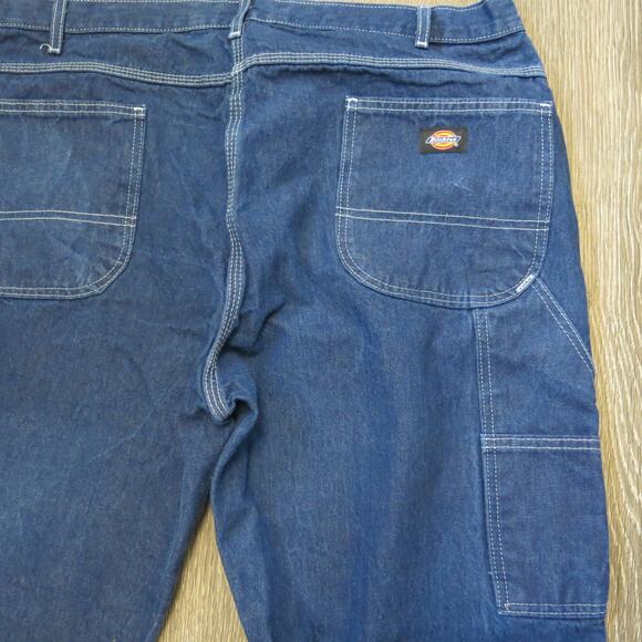DICKIES Carpenter Jeans Relaxed Fit Size 42x30 Men Blue Dark Wash Tool Pockets - Picture 5 of 9